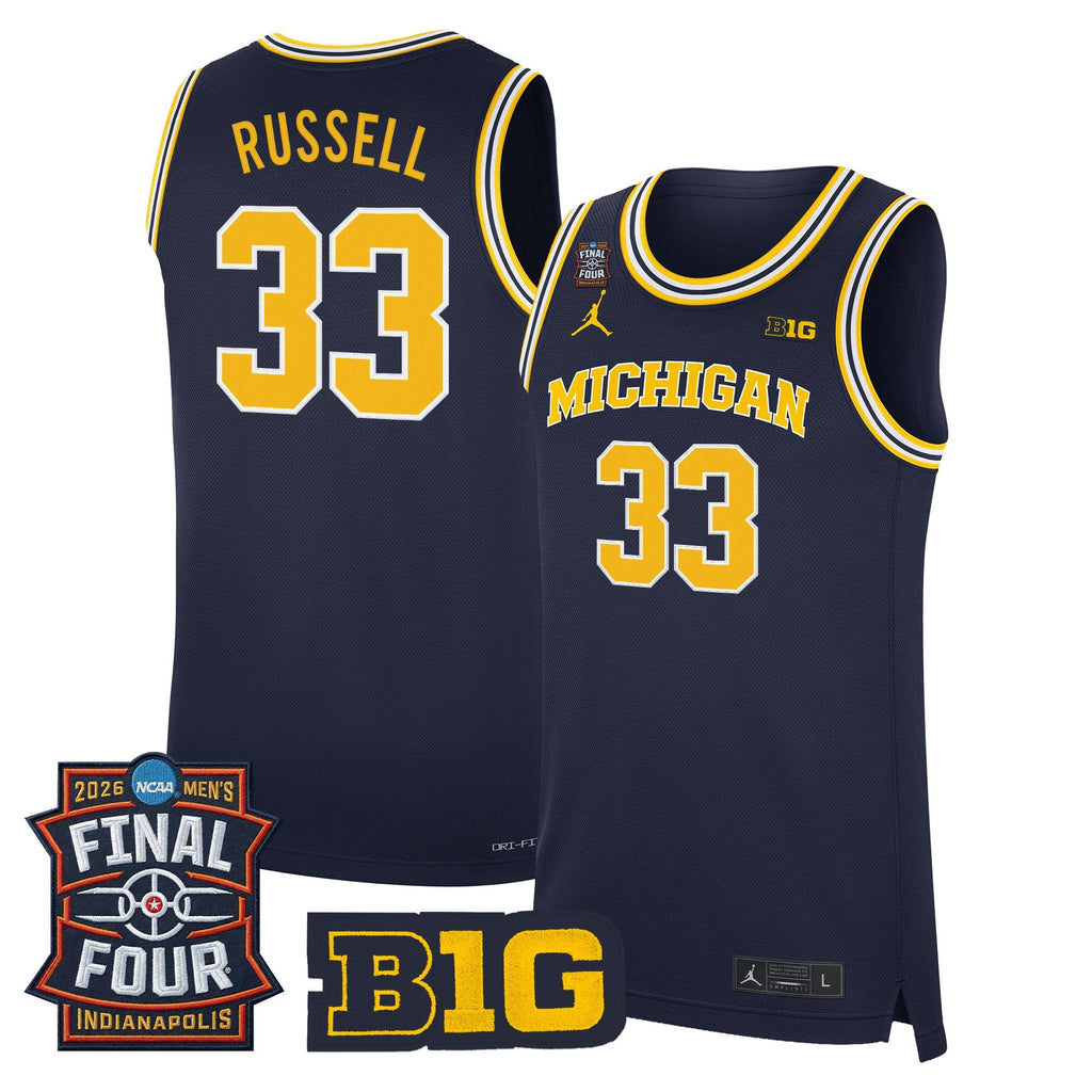 Men's Michigan Wolverines 2026 Final Four Patch Basketball Jersey - All Stitched