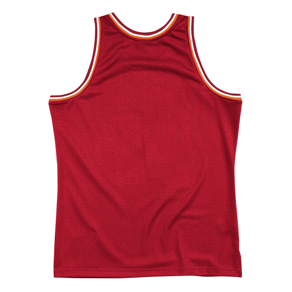 Men's Miami Heat Mitchell & Ness Red Hardwood Classics Blown Out Fashion Jersey