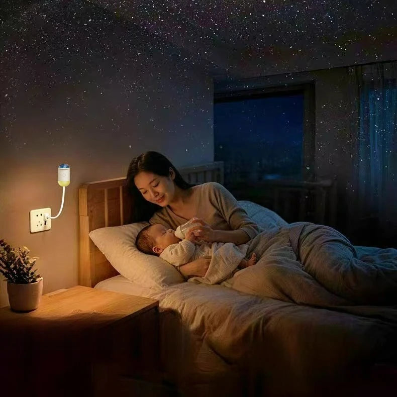 2026 New Voice Control USB Star Galaxy Projector Night Light LED Starry Sky Lamp Dimmable Kids Gift Bedroom Decor