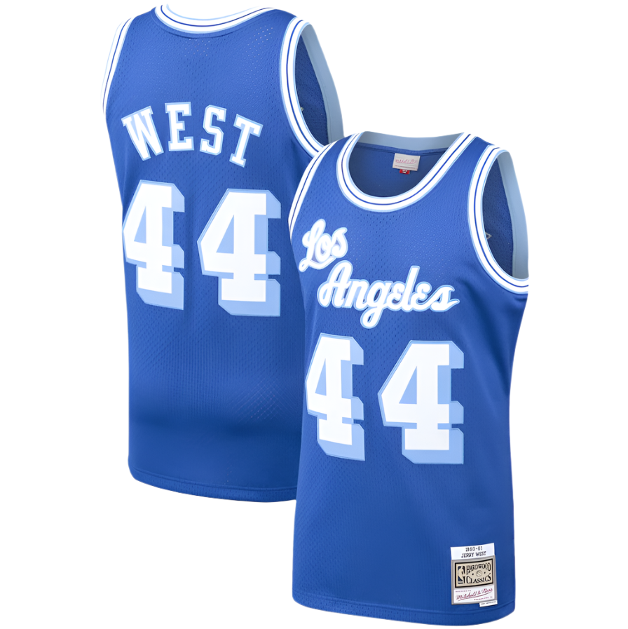 Men's Los Angeles Lakers Jerry West Mitchell & Ness Royal Hardwood Classics 1960-61 Swingman Jersey