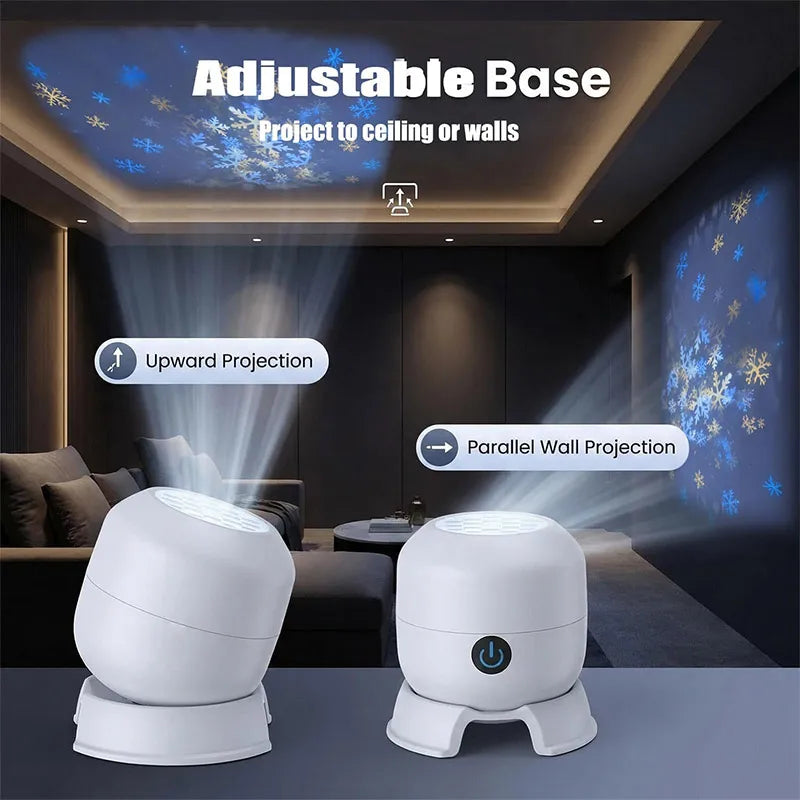 360 Rotating Ocean Projector Night Light Adjustable Brightness Dynamic LED Atmosphere Lamp Indoor Bedroom Decorative Light