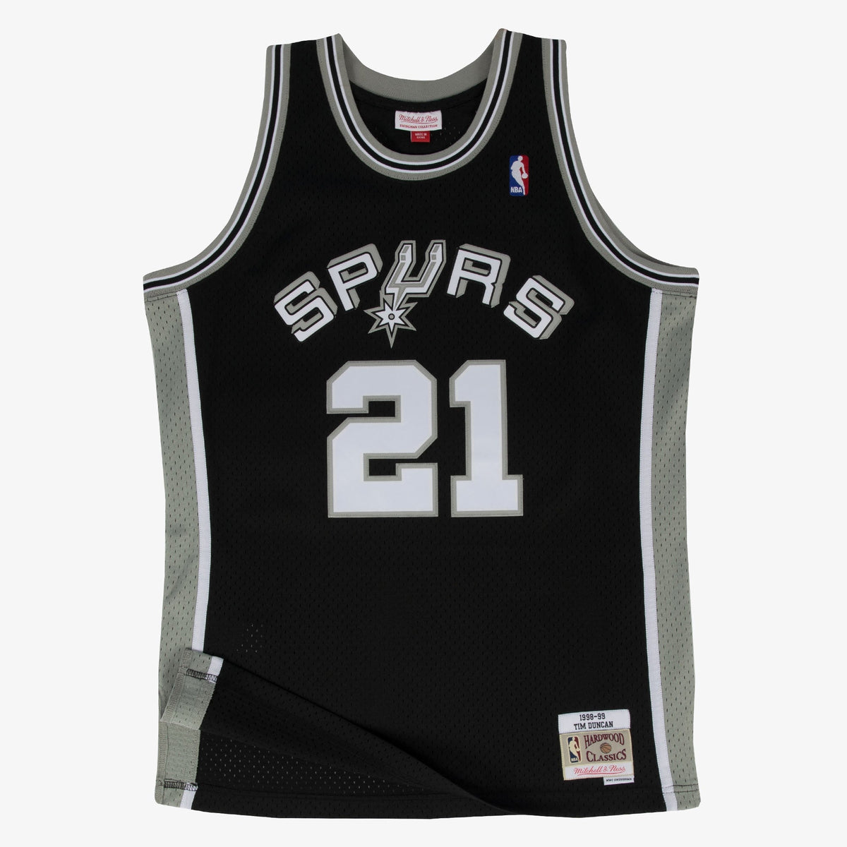 Tim Duncan Spurs 1998-99 Black Jersey Stitched