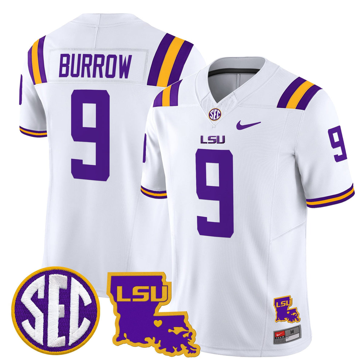 Men's LSU Tigers 2025 Louisiana Patch Vapor Limited Jersey - All Stitched