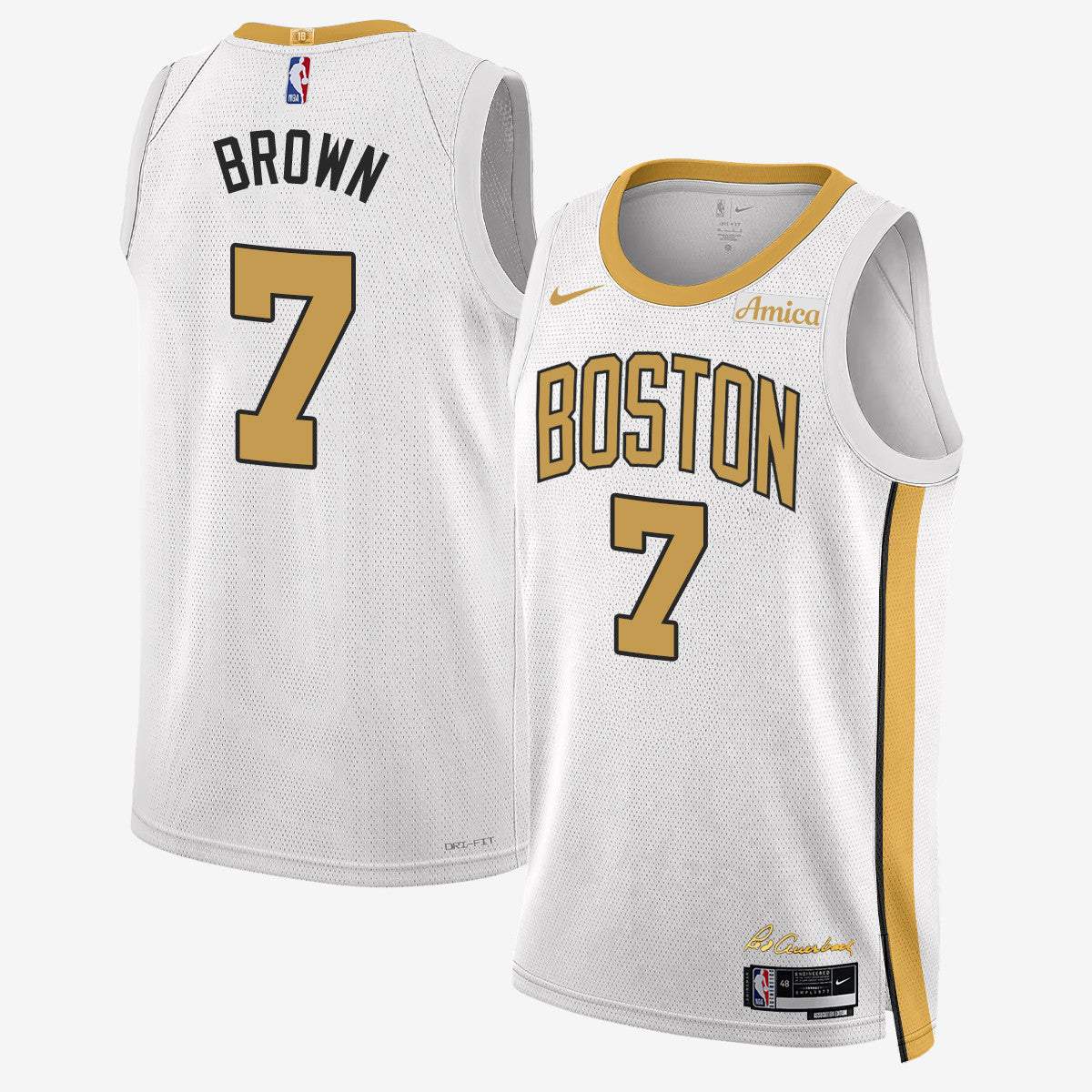 Boston Celtics New Gold City Edition Uniform - All Stitched