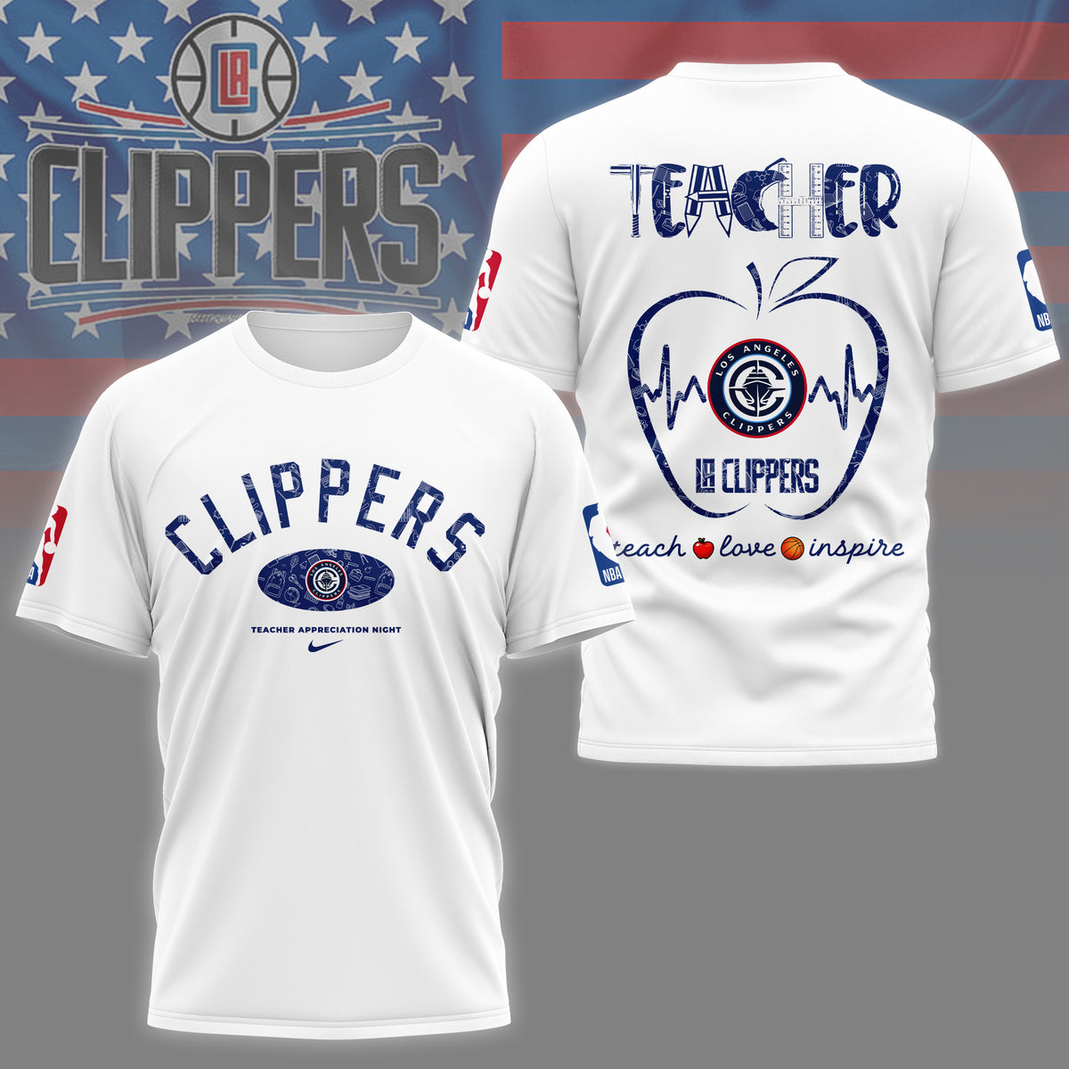 LA Clippers | Premium NBA Teacher Appreciation Day 3D Shirt NY
