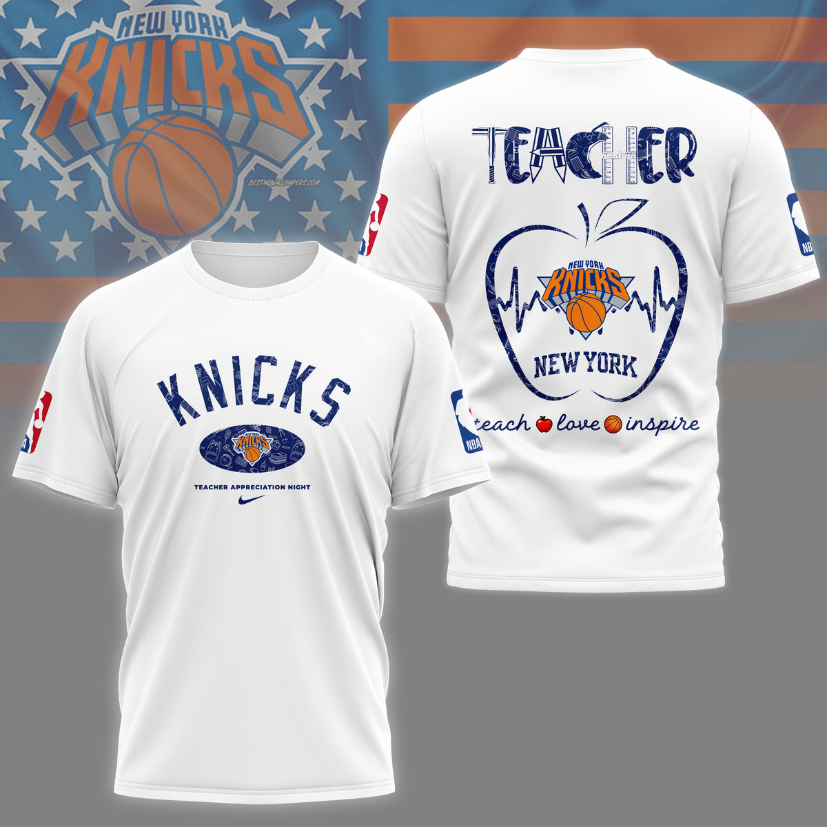 New York Knicks | Premium NBA Teacher Appreciation Day 3D Shirt NY