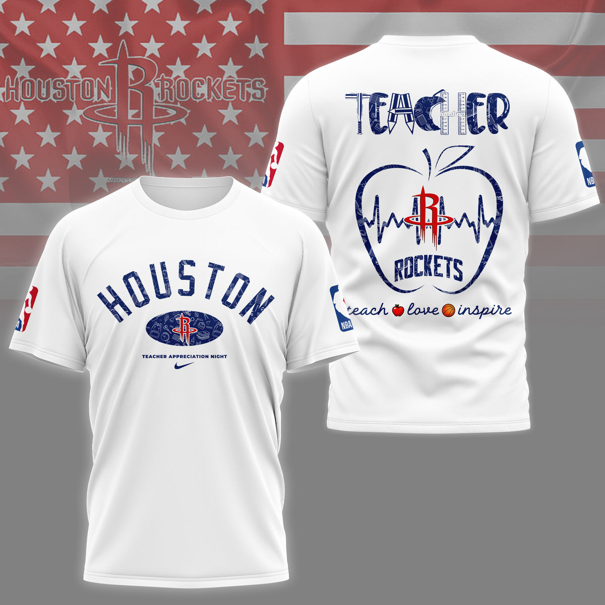 Houston Rockets | Premium NBA Teacher Appreciation Day 3D Shirt NY