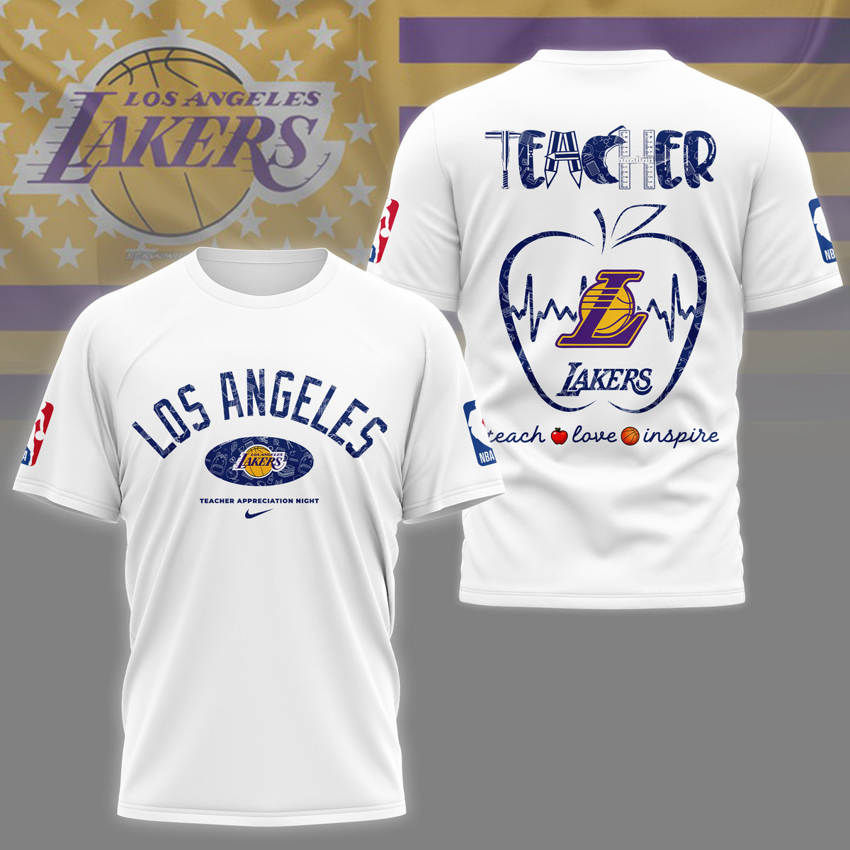 Los Angeles Lakers | Premium NBA Teacher Appreciation Day 3D Shirt NY