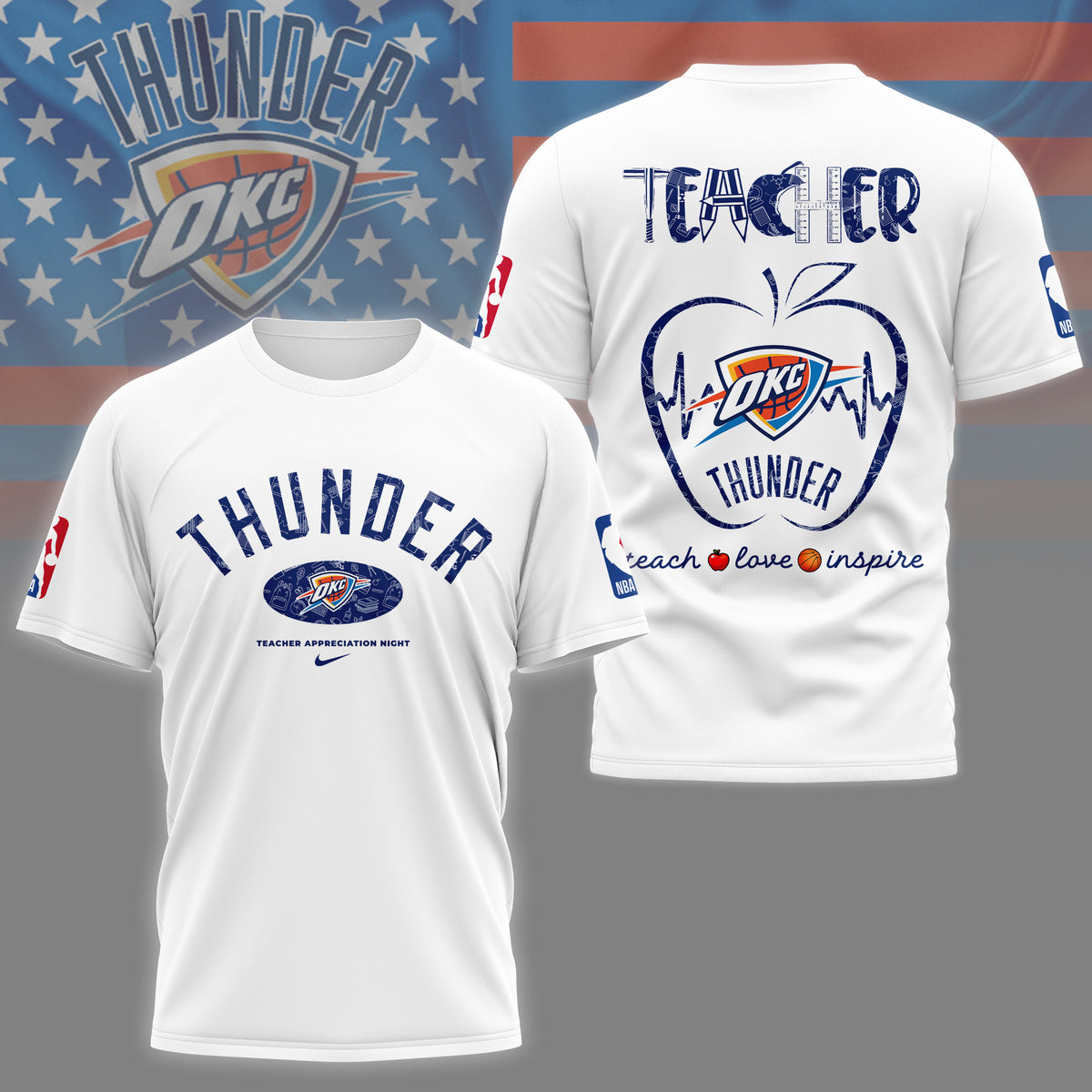 Oklahoma City Thunder | Premium NBA Teacher Appreciation Day 3D Shirt NY