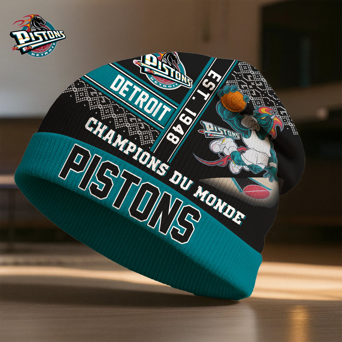 Detroit Pistons | Premium NBA Champions Du Monde Beanie Hat HY