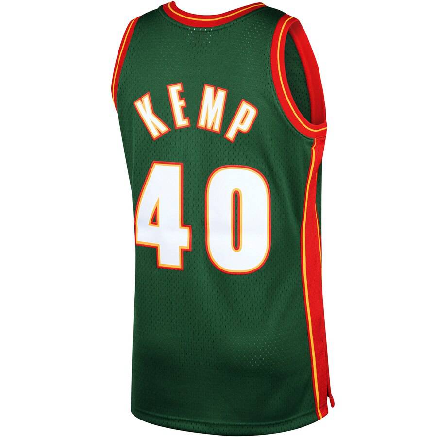 Men's Shawn Kemp Seattle Supersonics Mitchell & Ness 1996-96 Green NBA Swingman Hardwood Classics Jersey